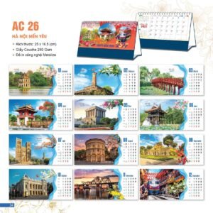 Lịch Bloc 2027 AC Mẫu AC26 - Hà Nội Mến Yêu (25 x 16 cm) Ấn Phẩm Quà Tết Ngân Hàng & Tài Chính VIP in logo doanh nghiệp quà tặng Tết tại Quà Tặng Ngân Hàng