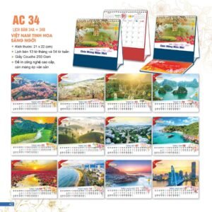 Lịch Để Bàn 2027 AC Mẫu AC34 (21 x 22 cm) Ấn Phẩm Quà Tết Ngân Hàng & Tài Chính VIP in logo doanh nghiệp quà tặng Tết tại Quà Tặng Ngân Hàng