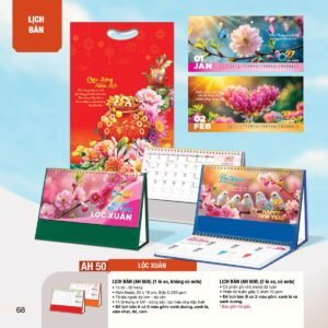Lịch Bàn Chữ M (Có Note 52 Tuần) 2027 AH Mẫu AH50 - Lộc Xuân (24 x 16cm) Ấn Phẩm Quà Tết Ngân Hàng & Tài Chính VIP in logo doanh nghiệp quà tặng Tết tại Quà Tặng Ngân Hàng