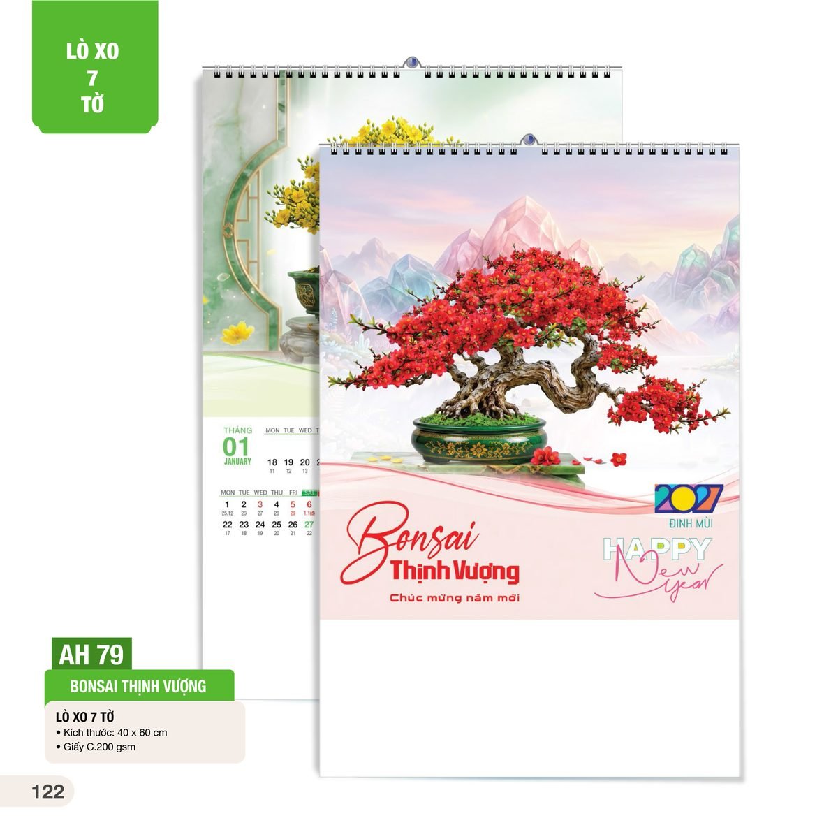 Lịch Treo Tường Lò Xo 7 Tờ 2027 AH Mẫu AH79 (40 x 60cm) Ấn Phẩm Quà Tết Ngân Hàng & Tài Chính VIP Lịch Treo Tường Lò Xo 7 Tờ 2027 AH Mẫu AH79 (40 x 60cm) Ấn Phẩm Quà Tết Ngân Hàng & Tài Chính VIP in logo doanh nghiệp quà tặng Tết tại Quà Tặng Ngân Hàng