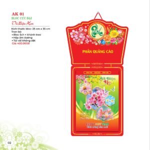 Lịch Bloc 2027 AK Mẫu AK01 (29 x 41 cm) Ấn Phẩm Quà Tết Ngân Hàng & Tài Chính VIP in logo doanh nghiệp quà tặng Tết tại Quà Tặng Ngân Hàng