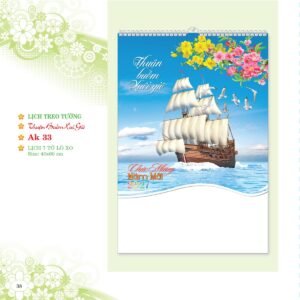 Lịch Treo Tường Lò Xo 2027 AK Mẫu AK33 (01  x  42 cm) Ấn Phẩm Quà Tết Ngân Hàng & Tài Chính VIP in logo doanh nghiệp quà tặng Tết tại Quà Tặng Ngân Hàng