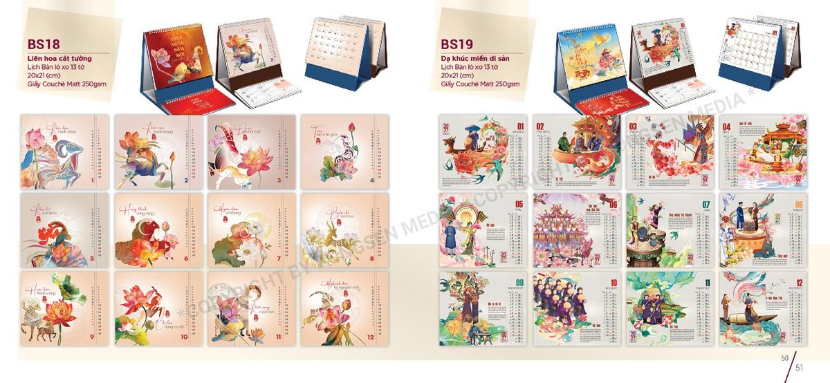 Lịch Để Bàn Nghệ Thuật 2027 BS26 Ấn Phẩm Quà Tết Ngân Hàng & Tài Chính VIP