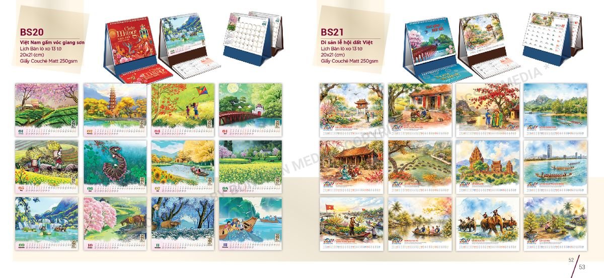Lịch Để Bàn Nghệ Thuật 2027 BS27 Ấn Phẩm Quà Tết Ngân Hàng & Tài Chính VIP