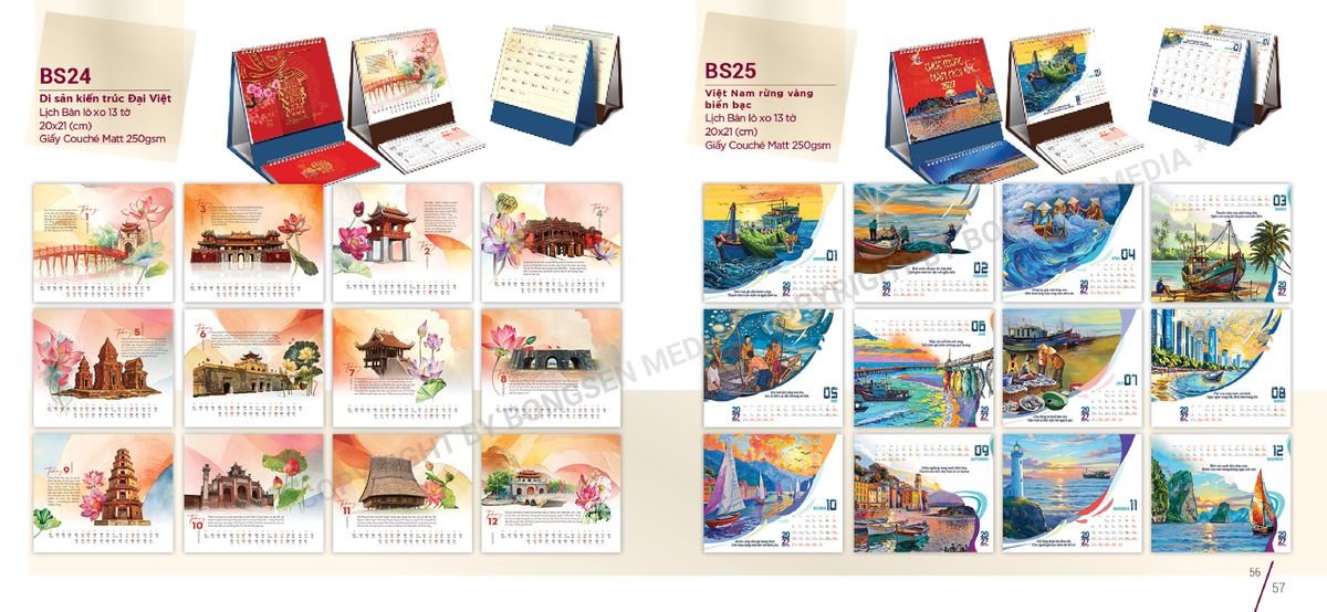 Lịch Để Bàn Nghệ Thuật 2027 BS29 Ấn Phẩm Quà Tết Ngân Hàng & Tài Chính VIP