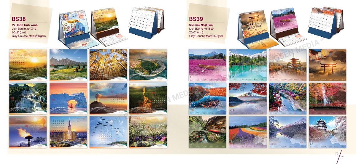 Lịch Để Bàn Nghệ Thuật 2027 BS36 Ấn Phẩm Quà Tết Ngân Hàng & Tài Chính VIP