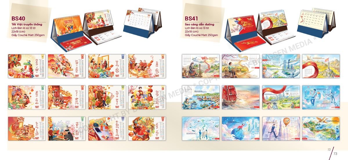 Lịch Để Bàn Nghệ Thuật 2027 BS37 Ấn Phẩm Quà Tết Ngân Hàng & Tài Chính VIP