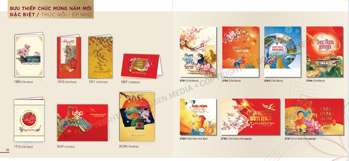 Bưu Thiếp Chúc Tết Bông Sen Bông Sen BS45 Ấn Phẩm Quà Tết Ngân Hàng & Tài Chính VIP