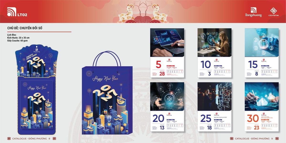 Lịch Bloc Đông Phương 2027 DP03 Ấn Phẩm Quà Tết Ngân Hàng & Tài Chính VIP