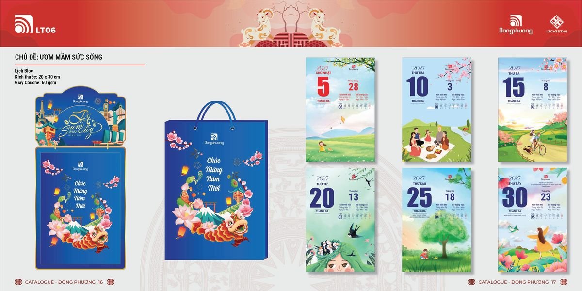Lịch Bloc ĐP 2027 DP07 Ấn Phẩm Quà Tết Ngân Hàng & Tài Chính VIP