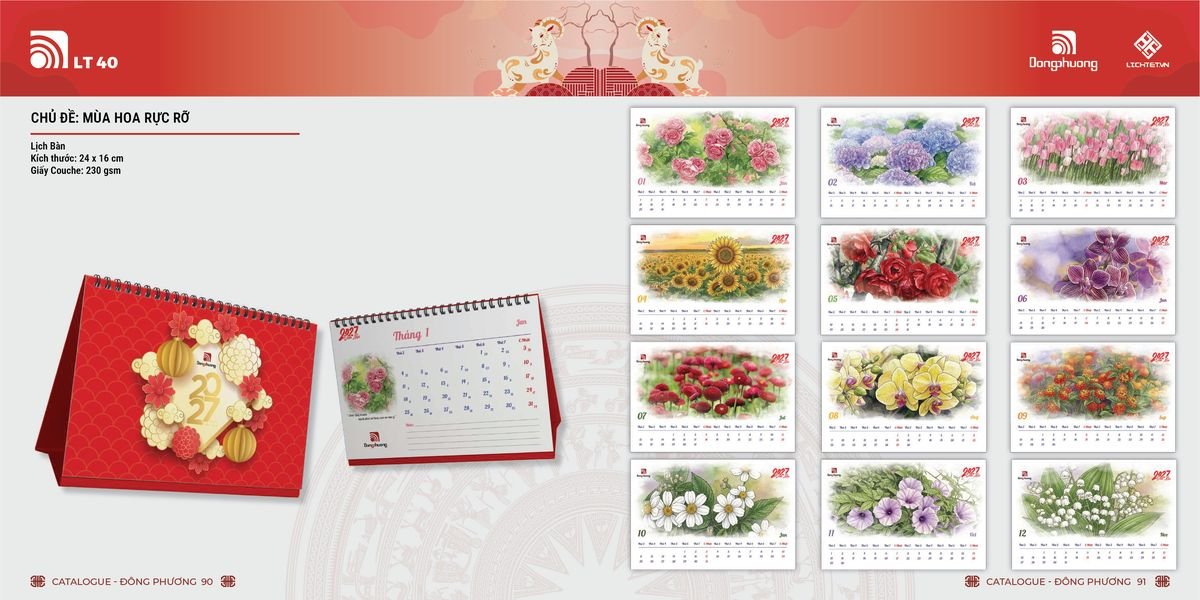 Lịch Bloc ĐP 2027 DP44 Ấn Phẩm Quà Tết Ngân Hàng & Tài Chính VIP