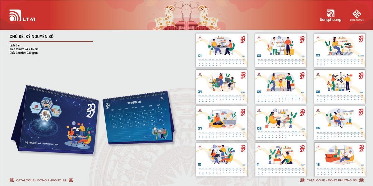 Lịch Bloc ĐP 2027 DP45 Ấn Phẩm Quà Tết Ngân Hàng & Tài Chính VIP