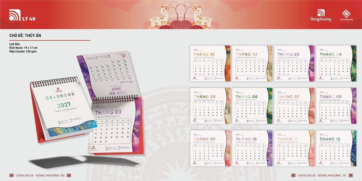 Lịch Bloc ĐP 2027 DP54 Ấn Phẩm Quà Tết Ngân Hàng & Tài Chính VIP
