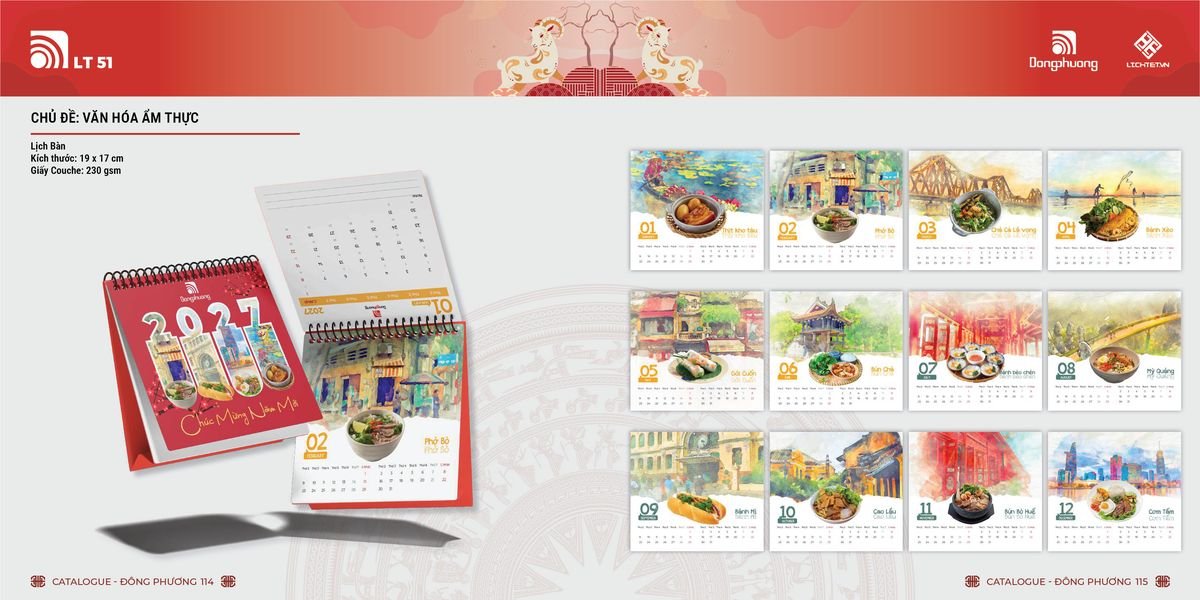 Lịch Bloc ĐP 2027 DP56 Ấn Phẩm Quà Tết Ngân Hàng & Tài Chính VIP
