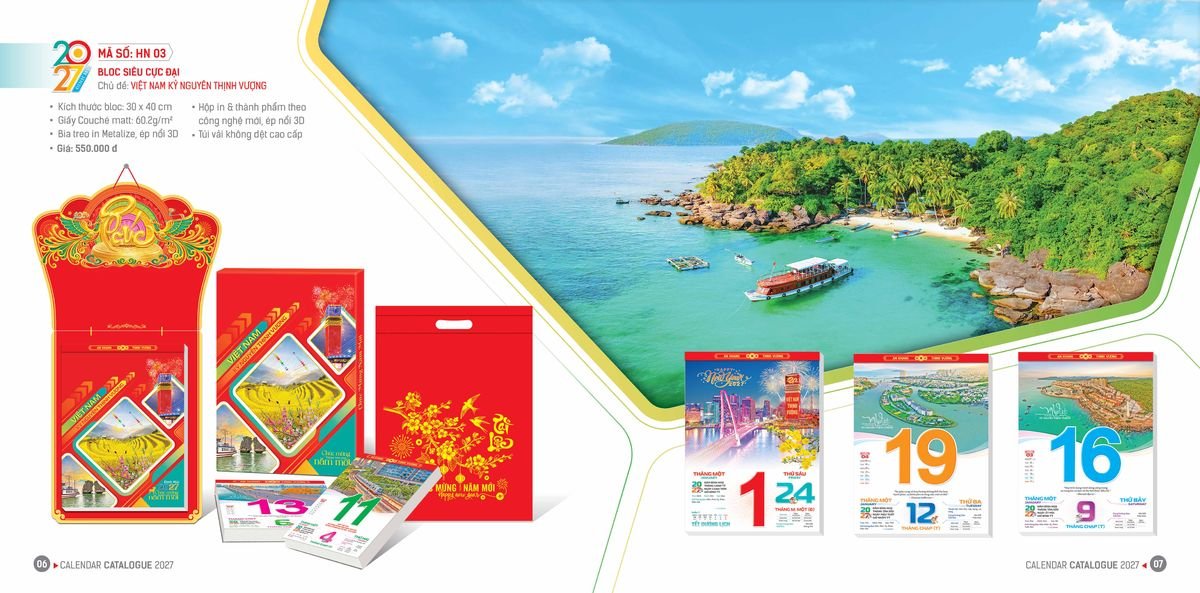 Lịch Bloc Hoa Niên 2027 ĐP DPHN02 Ấn Phẩm Quà Tết Ngân Hàng & Tài Chính VIP