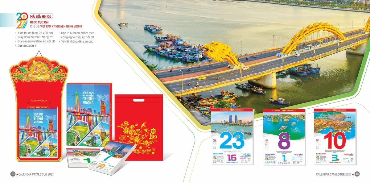 Lịch Bloc Hoa Niên 2027 ĐP DPHN05 Ấn Phẩm Quà Tết Ngân Hàng & Tài Chính VIP