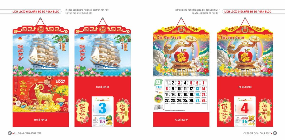 Lịch Bloc Hoa Niên 2027 ĐP DPHN19 Ấn Phẩm Quà Tết Ngân Hàng & Tài Chính VIP