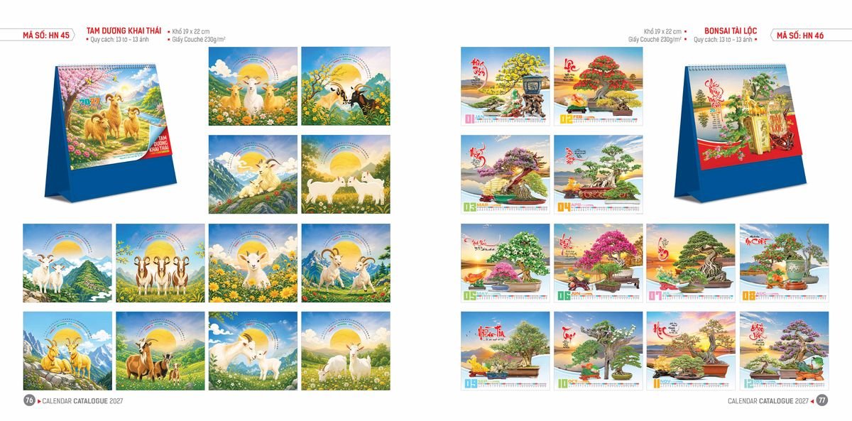 Lịch Bloc Hoa Niên 2027 ĐP DPHN37 Ấn Phẩm Quà Tết Ngân Hàng & Tài Chính VIP
