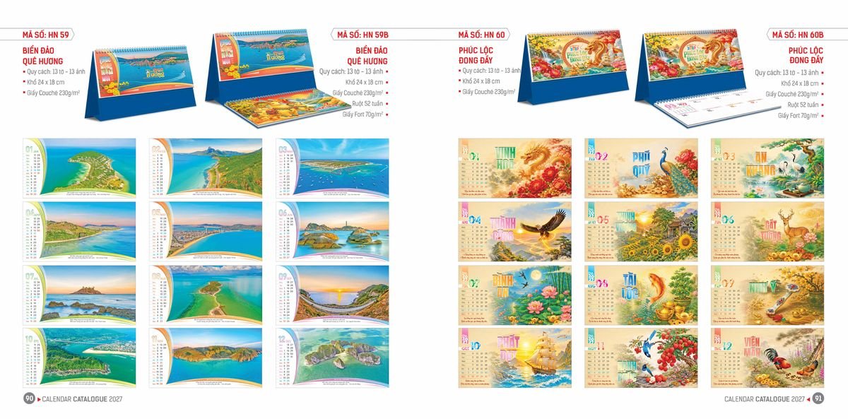 Lịch Bloc Hoa Niên 2027 ĐP DPHN44 Ấn Phẩm Quà Tết Ngân Hàng & Tài Chính VIP