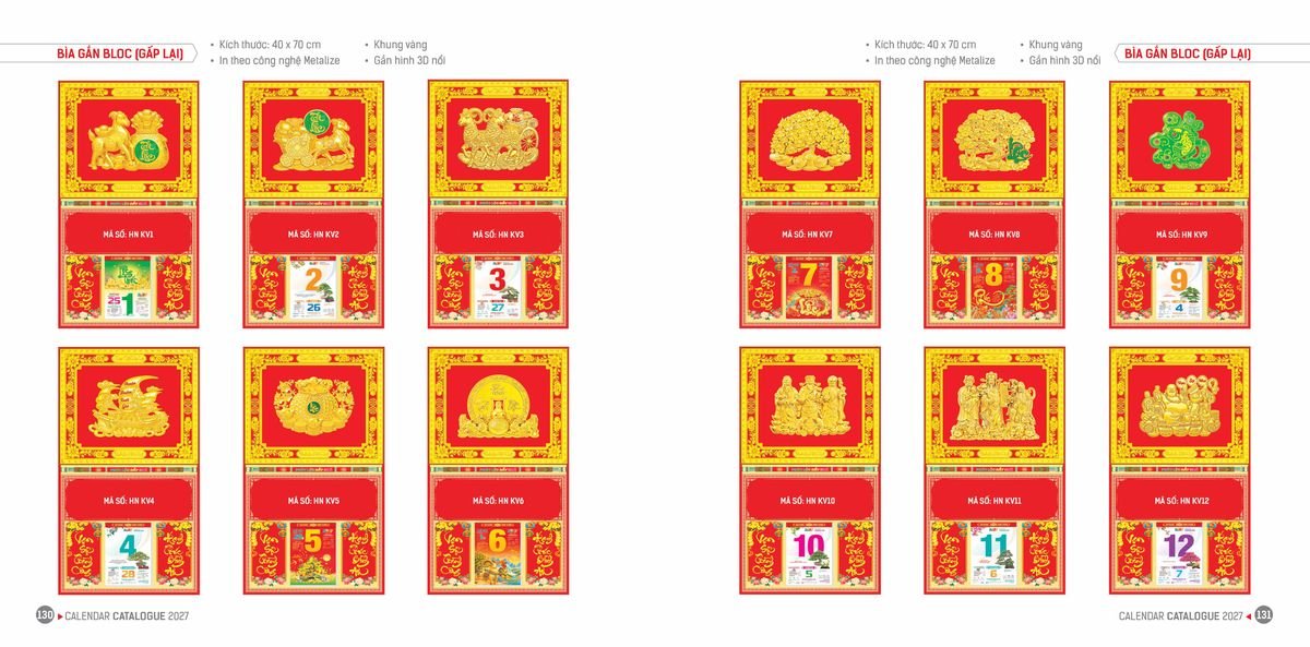 Lịch Bloc Hoa Niên 2027 ĐP DPHN64 Ấn Phẩm Quà Tết Ngân Hàng & Tài Chính VIP