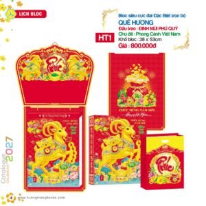 Lịch Bloc Siêu Cực Đại 2027 HT Mẫu HT1 (38 x 53cm) Ấn Phẩm Quà Tết Ngân Hàng & Tài Chính VIP in logo doanh nghiệp quà tặng Tết tại Quà Tặng Ngân Hàng