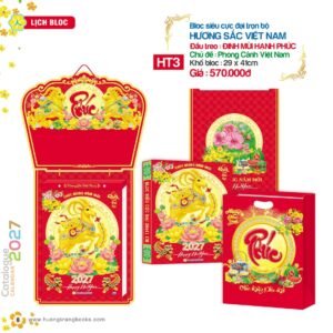 Lịch Bloc Cực Đại 2027 HT Mẫu HT3 - Hương Sắc Việt Nam (29 x 41cm) Ấn Phẩm Quà Tết Ngân Hàng & Tài Chính VIP in logo doanh nghiệp quà tặng Tết tại Quà Tặng Ngân Hàng