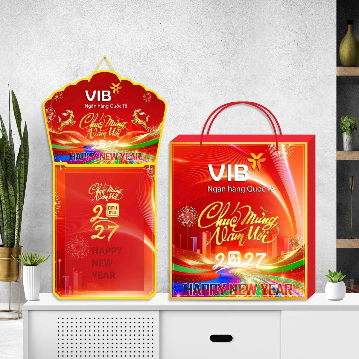 Lịch Khánh Gỗ Lamina 2 Đầu 2027 LM2D_061 - Quà Tặng Ngân Hàng