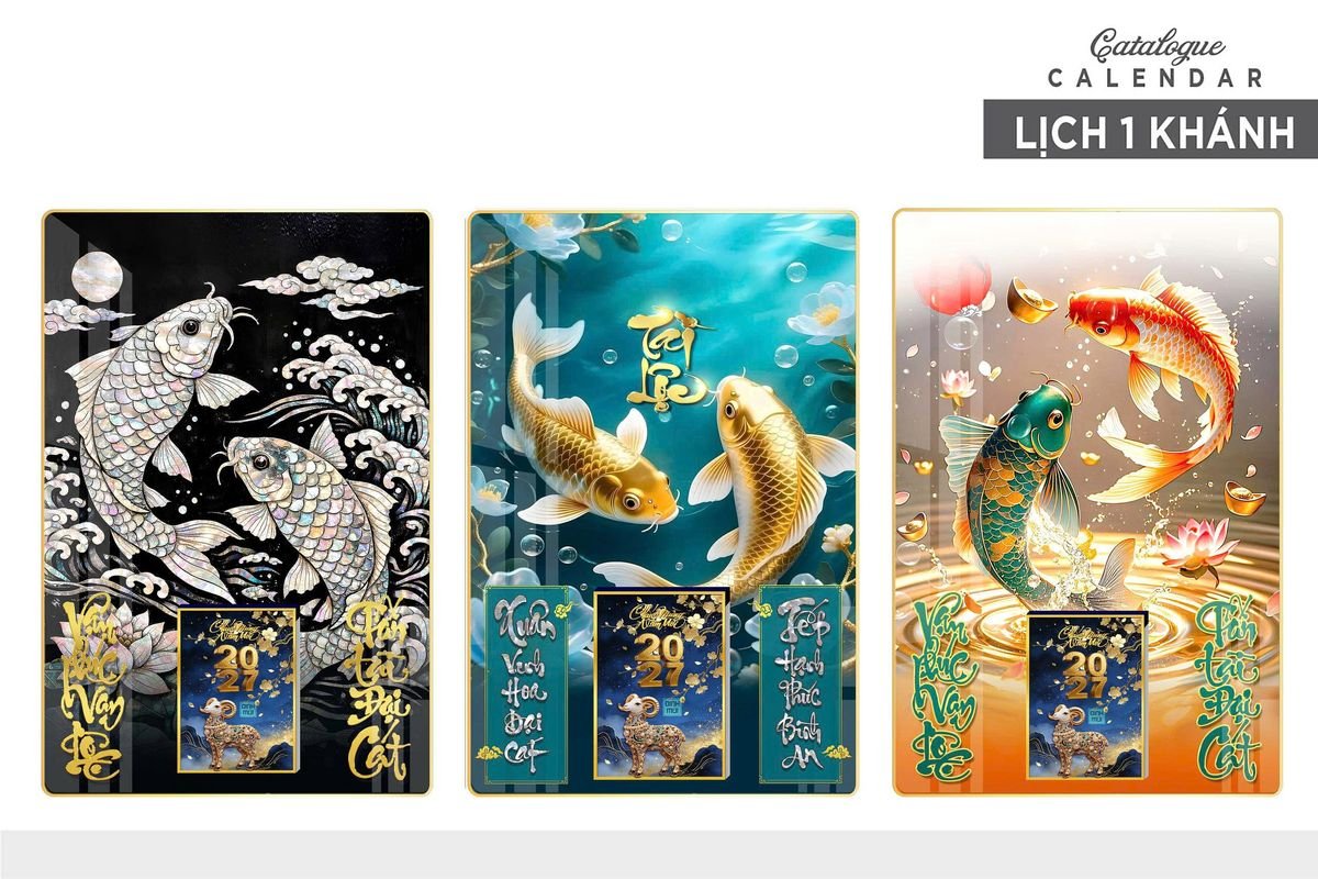 Lịch Gỗ Lamina Cao Cấp 40x60cm 2027 LM406_005 - Quà Tặng Ngân Hàng