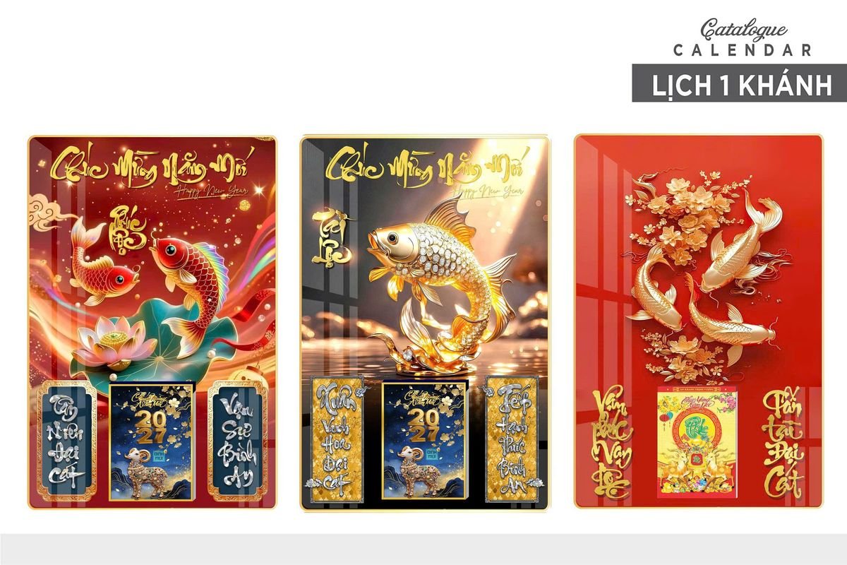 Lịch Gỗ Lamina Cao Cấp 40x60cm 2027 LM406_006 - Quà Tặng Ngân Hàng