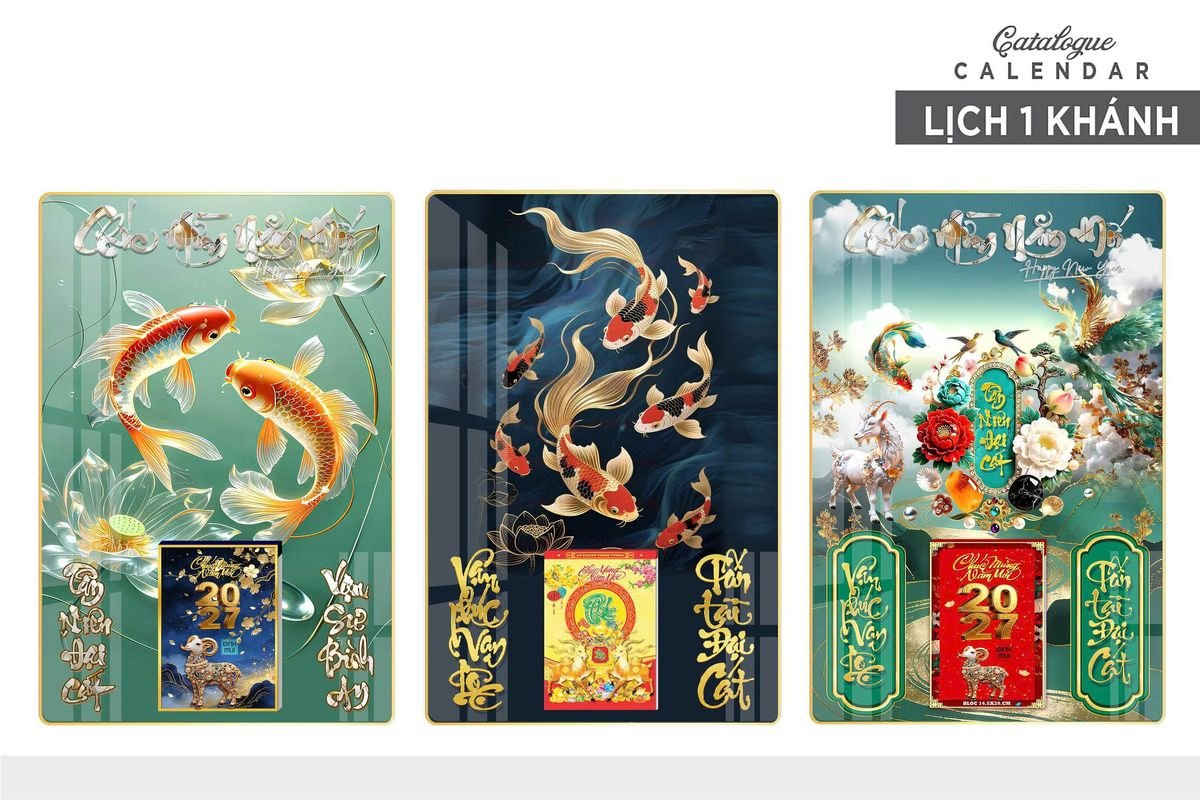 Lịch Gỗ Lamina Cao Cấp 40x60cm 2027 LM406_007 - Quà Tặng Ngân Hàng