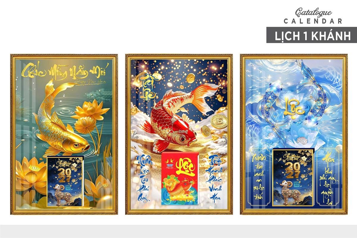Lịch Gỗ Lamina Cao Cấp 40x60cm 2027 LM406_009 - Quà Tặng Ngân Hàng