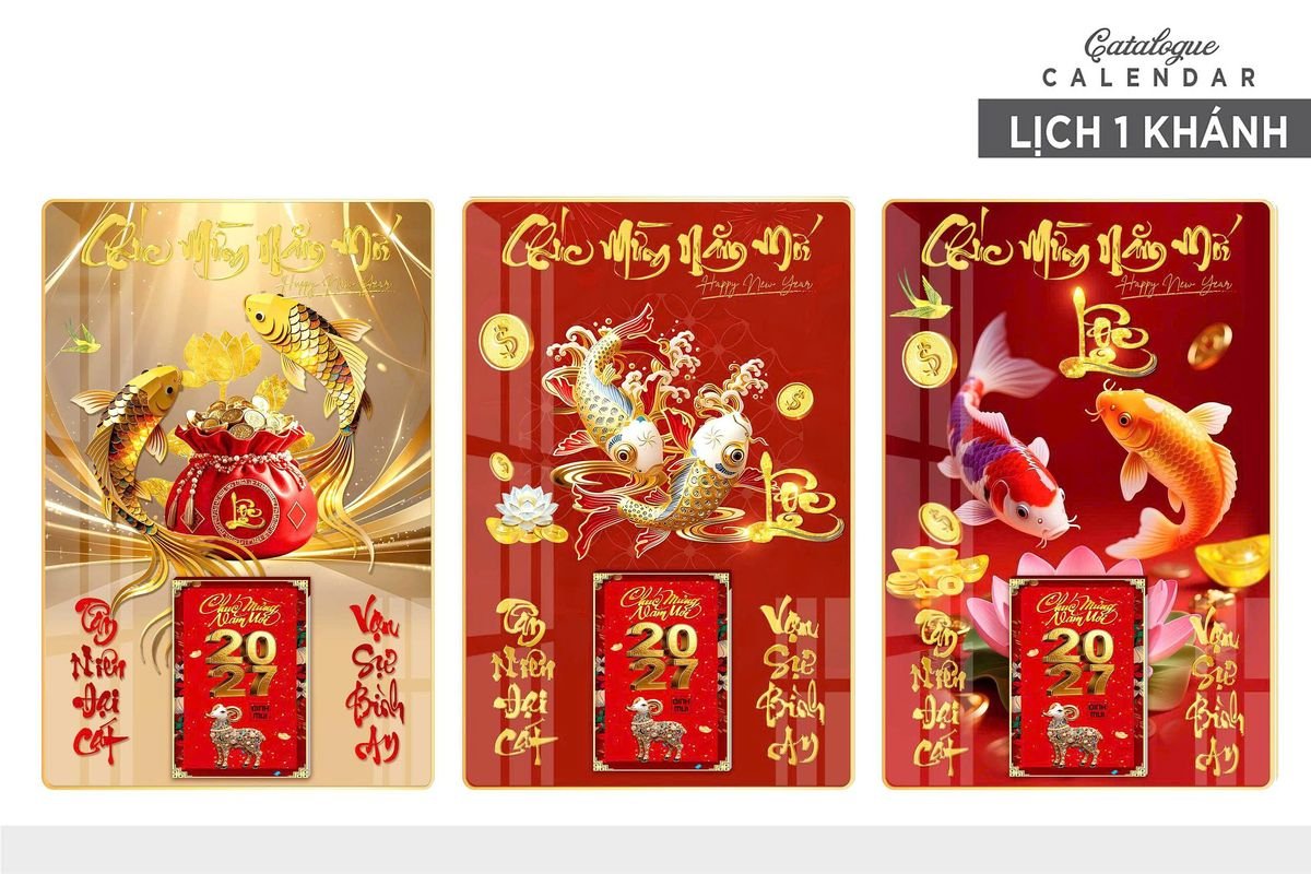 Lịch Gỗ Lamina Cao Cấp 40x60cm 2027 LM406_010 - Quà Tặng Ngân Hàng