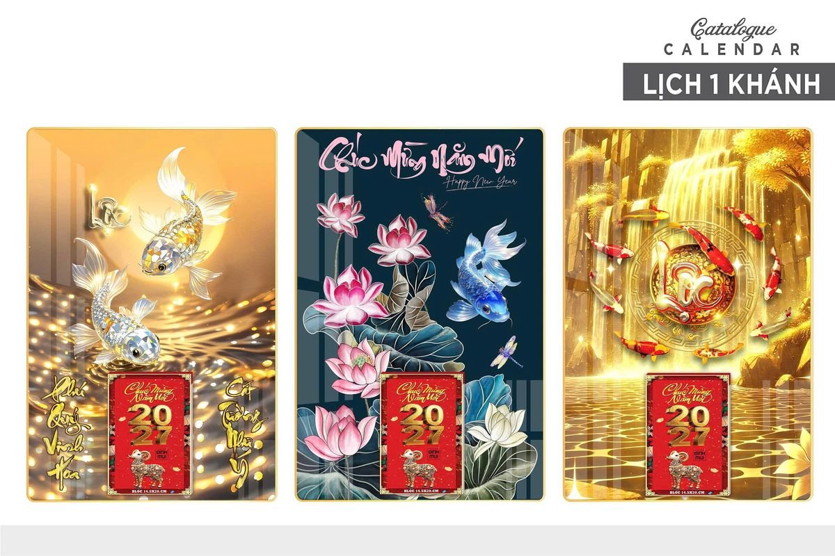 Lịch Gỗ Lamina Cao Cấp 40x60cm 2027 LM406_011 - Quà Tặng Ngân Hàng