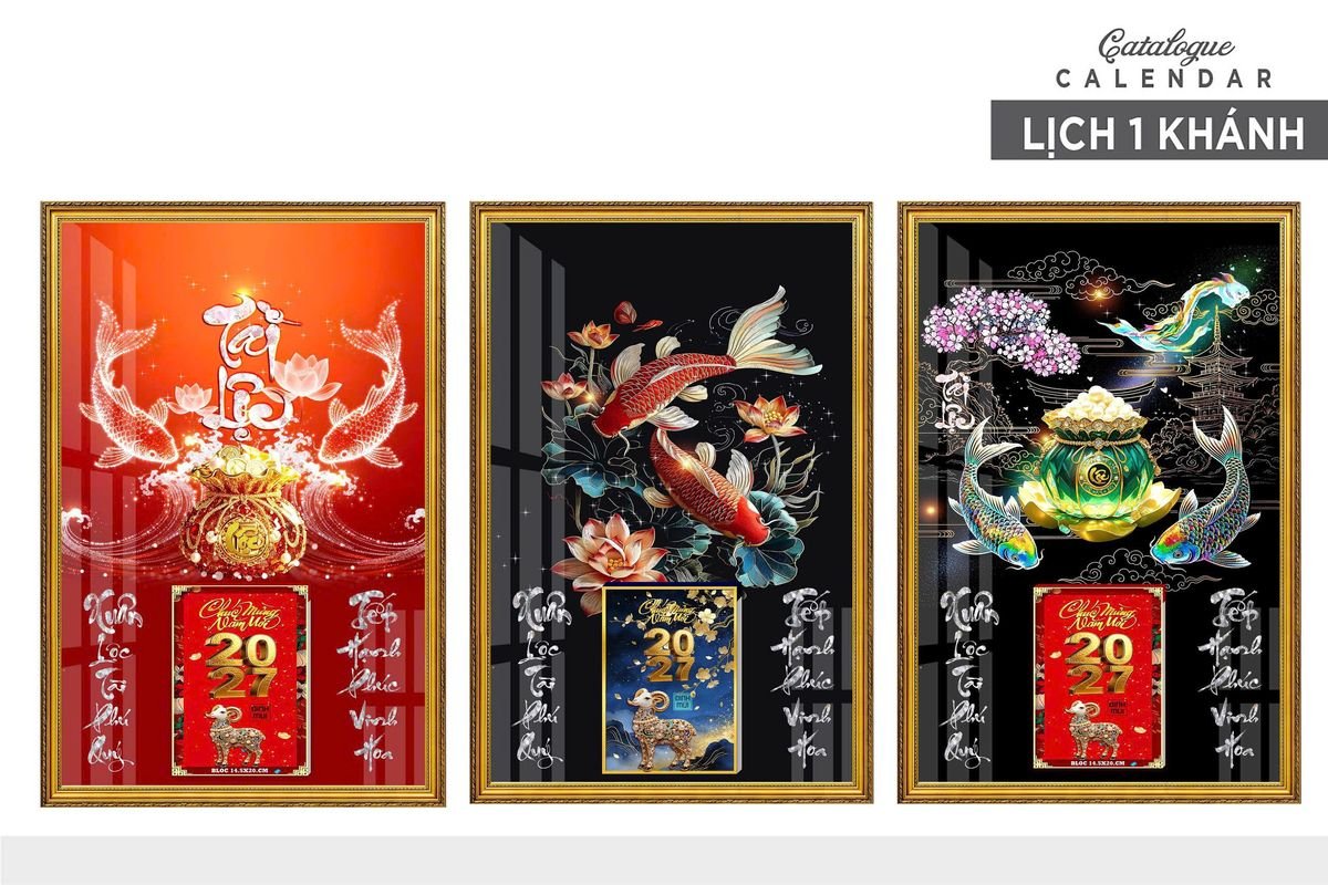 Lịch Gỗ Lamina Cao Cấp 40x60cm 2027 LM406_012 - Quà Tặng Ngân Hàng