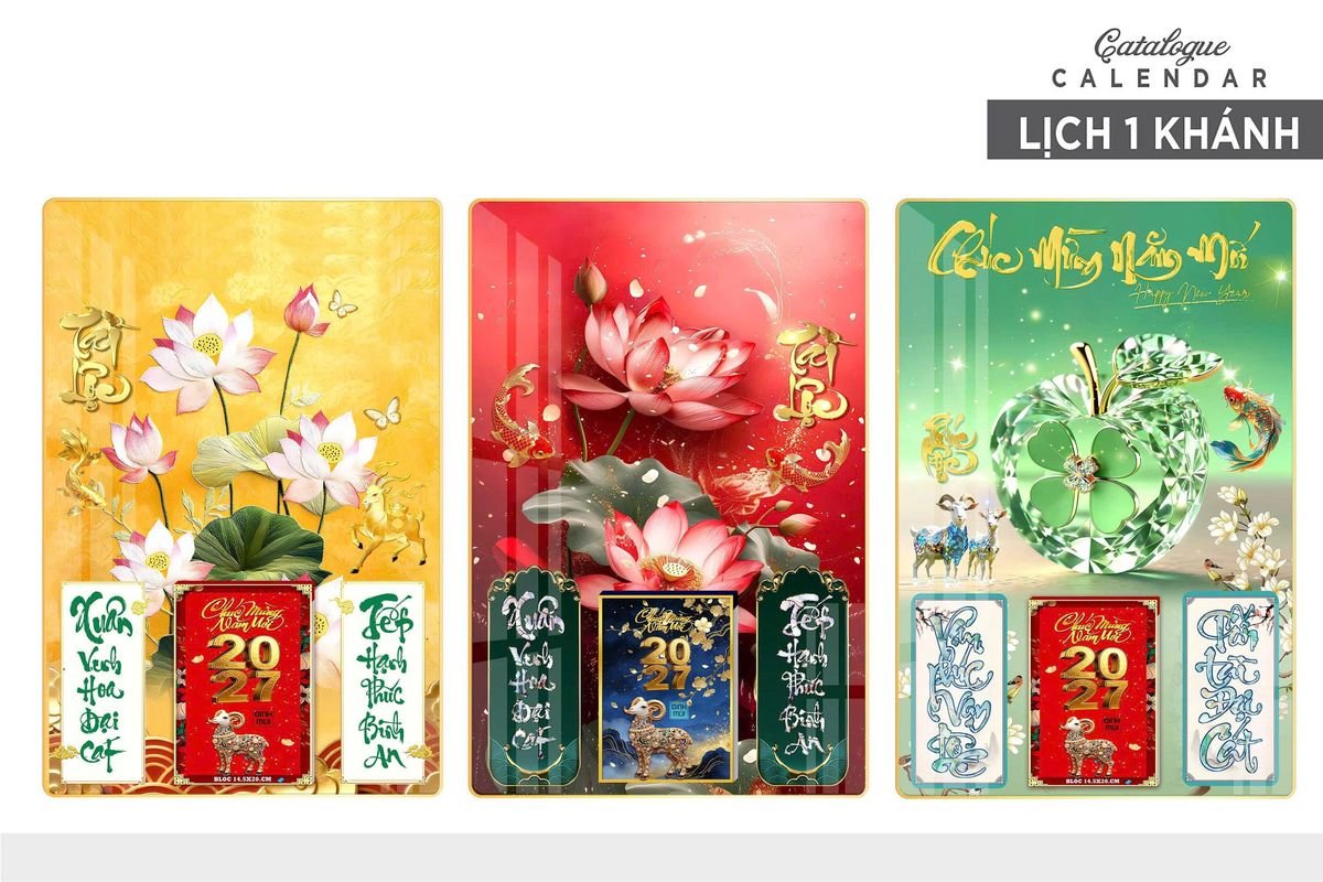 Lịch Gỗ Lamina Cao Cấp 40x60cm 2027 LM406_015 - Quà Tặng Ngân Hàng