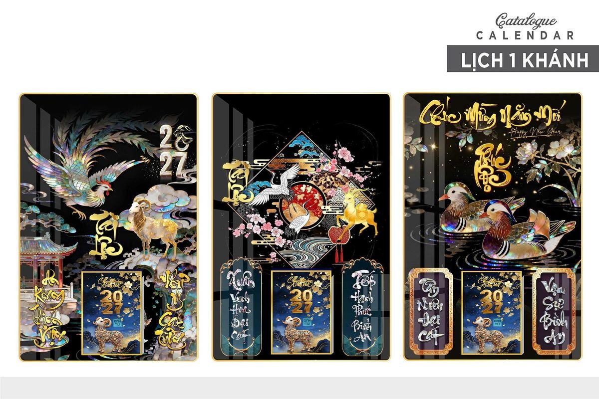 Lịch Gỗ Lamina Cao Cấp 40x60cm 2027 LM406_017 - Quà Tặng Ngân Hàng