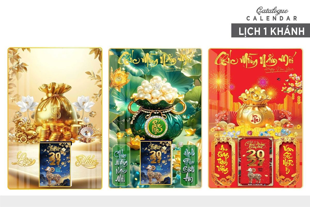 Lịch Gỗ Lamina Cao Cấp 40x60cm 2027 LM406_019 - Quà Tặng Ngân Hàng