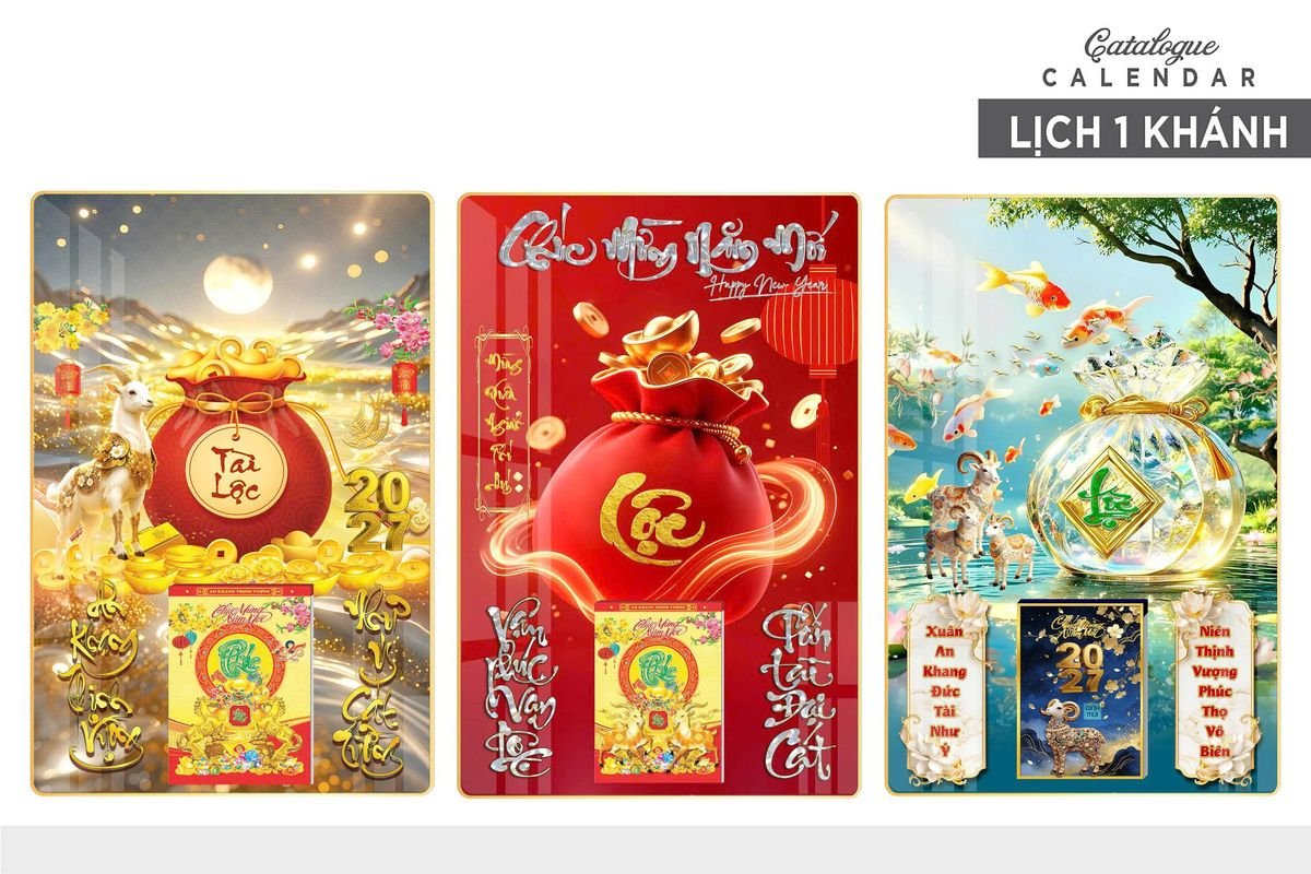Lịch Gỗ Lamina Cao Cấp 40x60cm 2027 LM406_020 - Quà Tặng Ngân Hàng