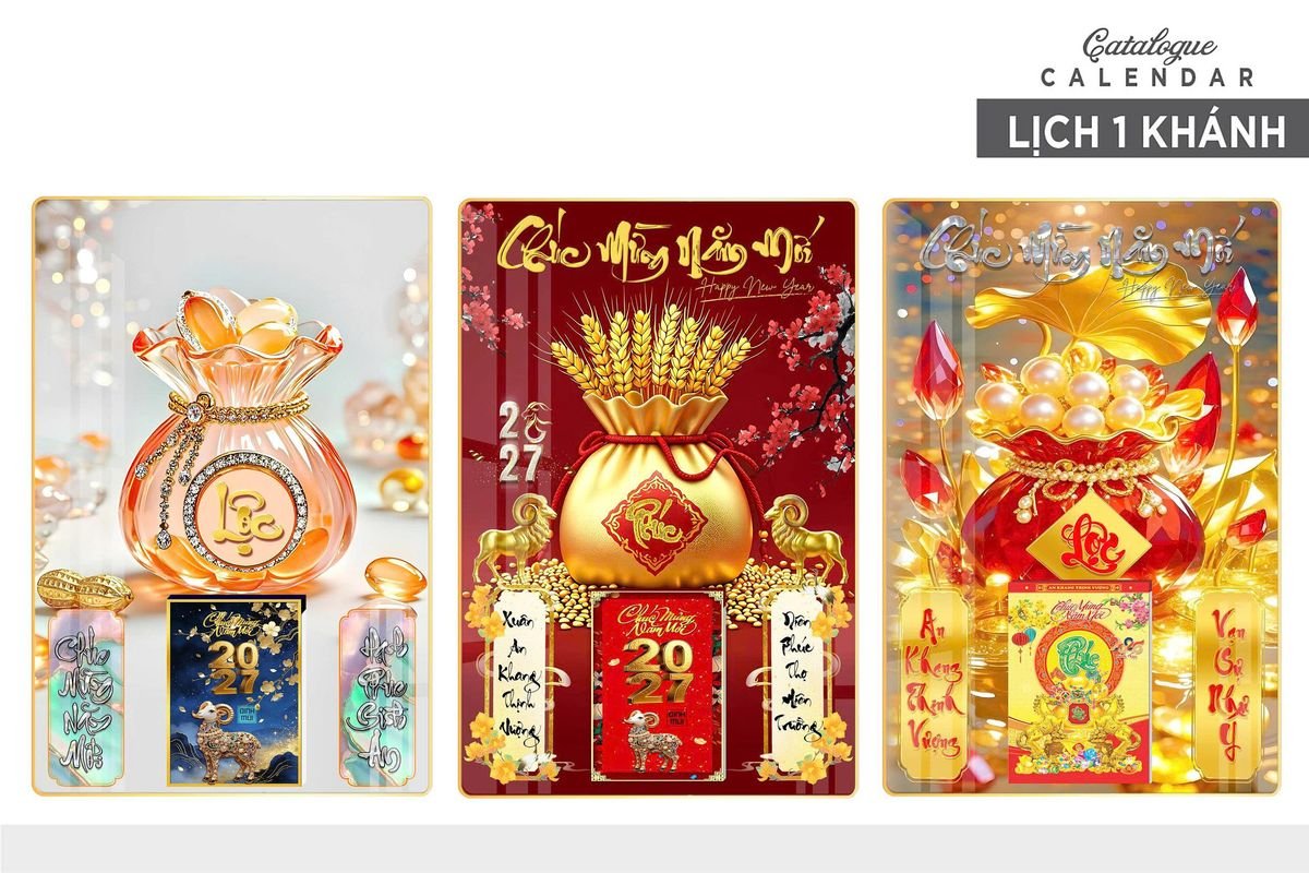 Lịch Gỗ Lamina Cao Cấp 40x60cm 2027 LM406_022 - Quà Tặng Ngân Hàng