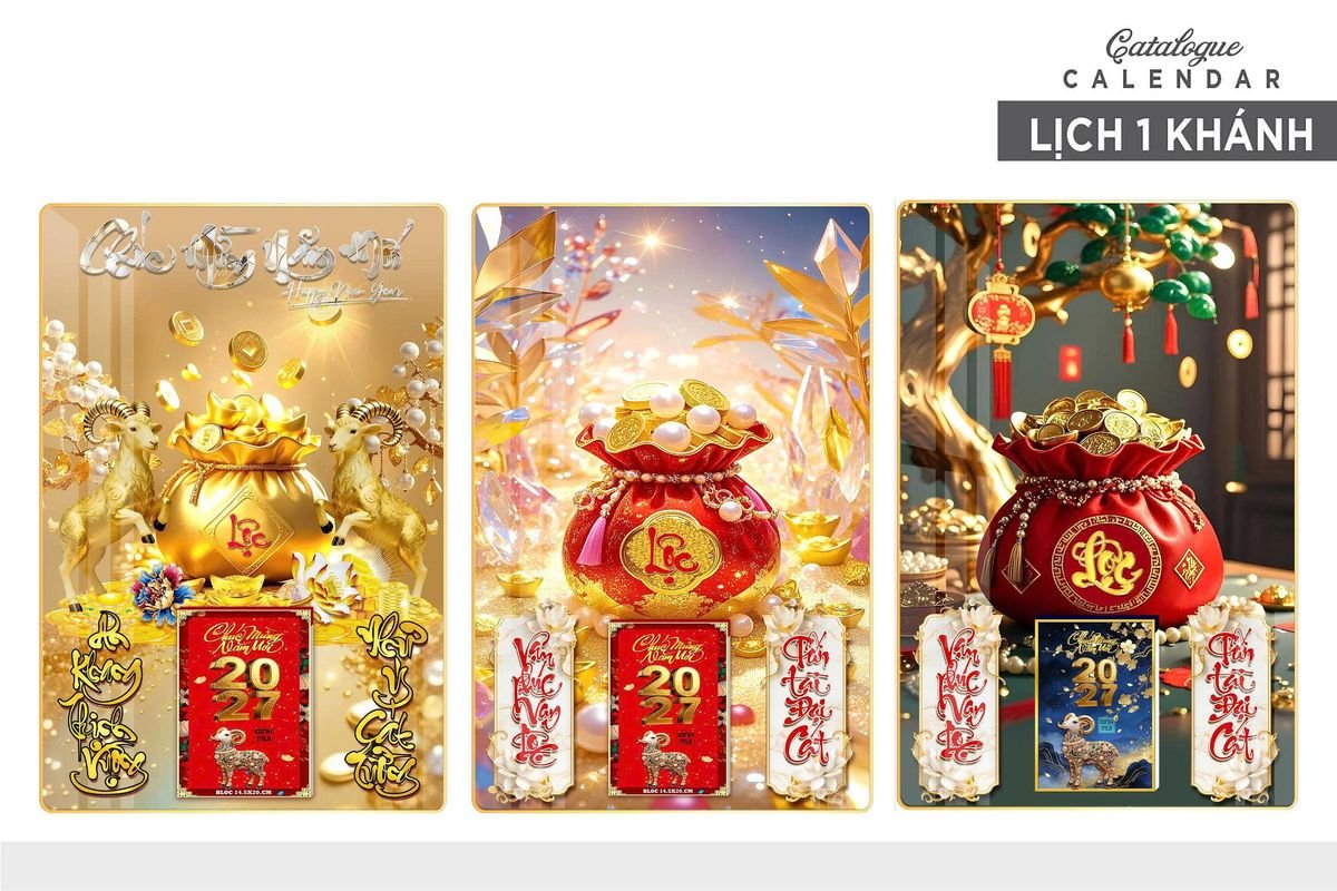 Lịch Gỗ Lamina Cao Cấp 40x60cm 2027 LM406_025 - Quà Tặng Ngân Hàng