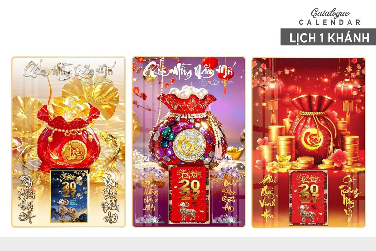 Lịch Gỗ Lamina Cao Cấp 40x60cm 2027 LM406_026 - Quà Tặng Ngân Hàng