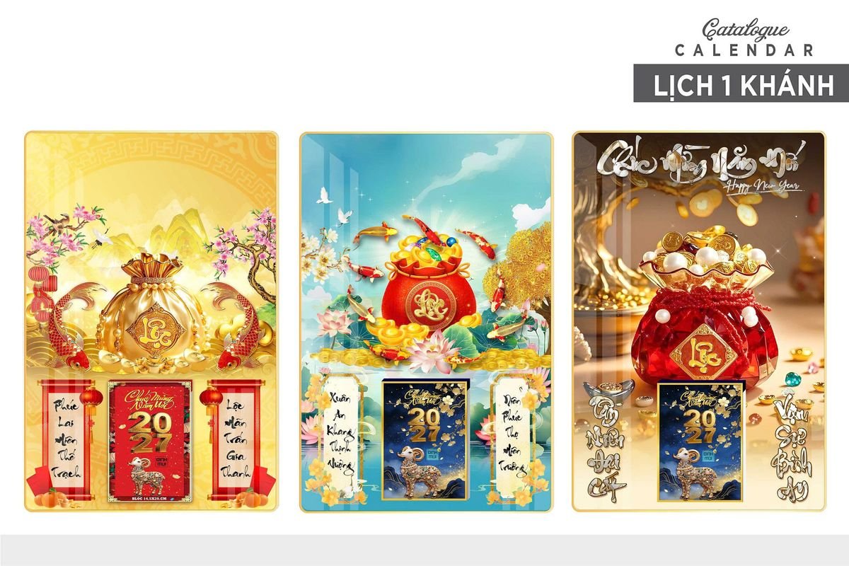 Lịch Gỗ Lamina Cao Cấp 40x60cm 2027 LM406_028 - Quà Tặng Ngân Hàng