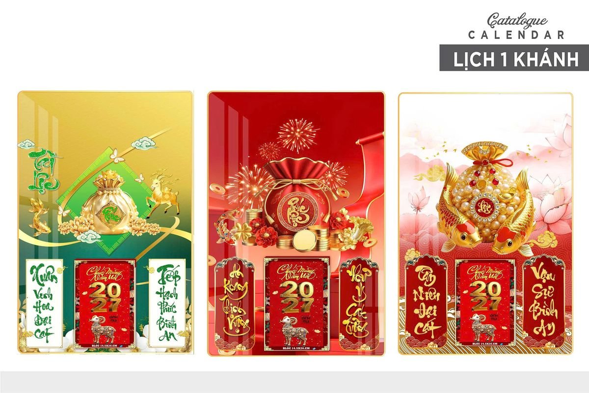 Lịch Gỗ Lamina Cao Cấp 40x60cm 2027 LM406_029 - Quà Tặng Ngân Hàng
