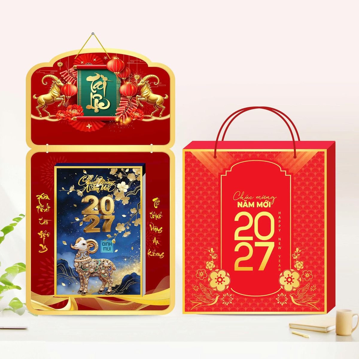 Lịch Gỗ Lamina Cao Cấp 40x60cm 2027 LM406_031 - Quà Tặng Ngân Hàng