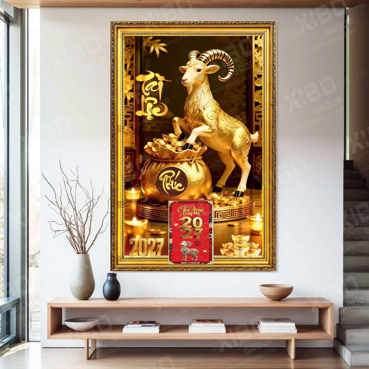 Lịch Gỗ Lamina Cao Cấp 40x60cm 2027 LM406_032 - Quà Tặng Ngân Hàng