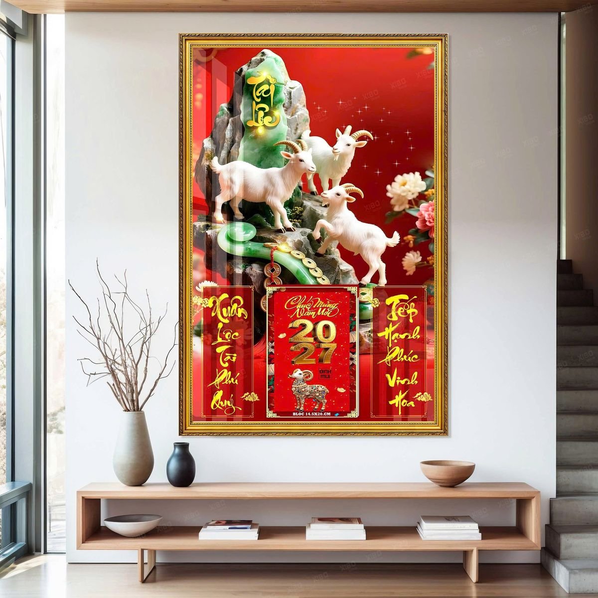 Lịch Gỗ Lamina Cao Cấp 40x60cm 2027 LM406_033 - Quà Tặng Ngân Hàng
