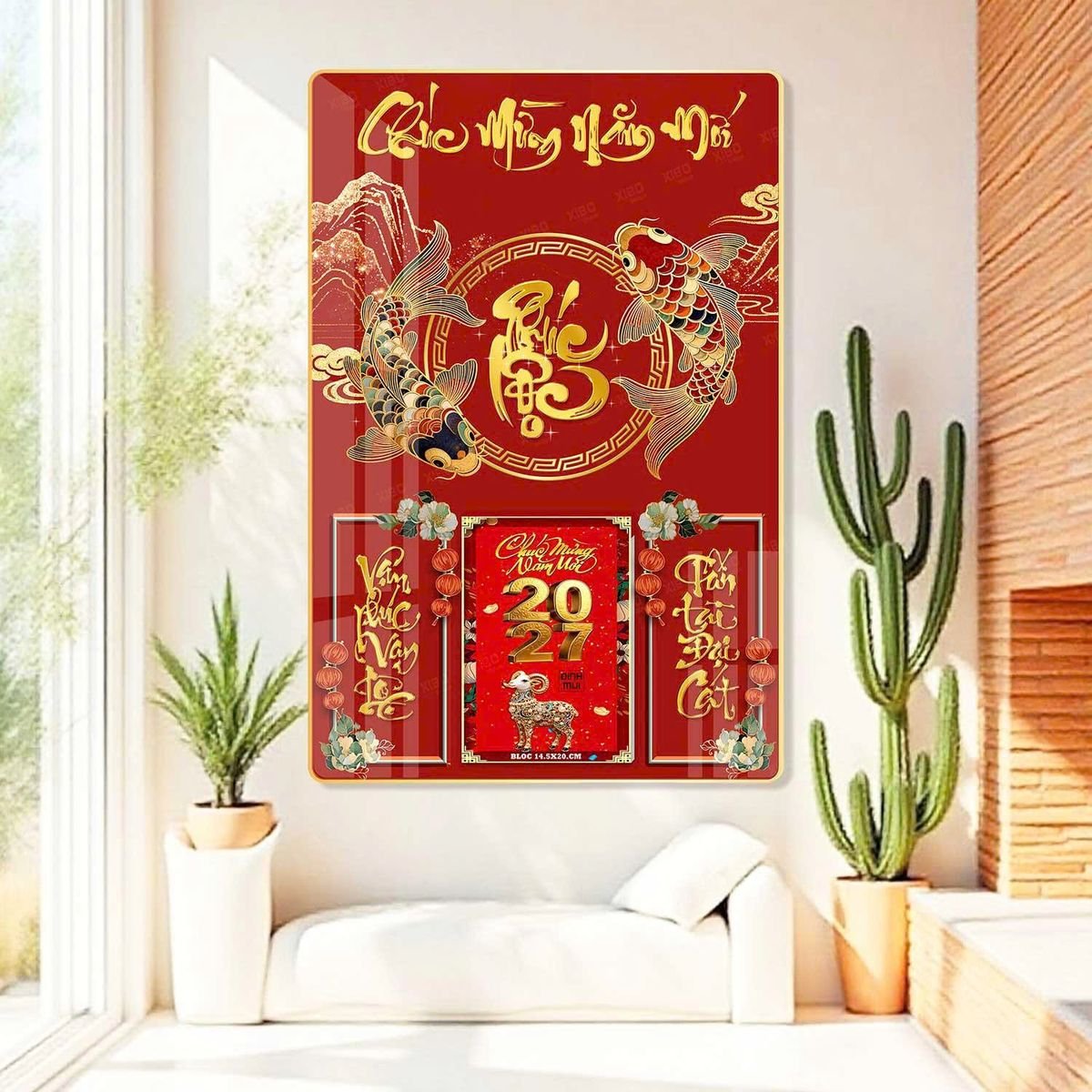 Lịch Gỗ Lamina Cao Cấp 40x60cm 2027 LM406_034 - Quà Tặng Ngân Hàng