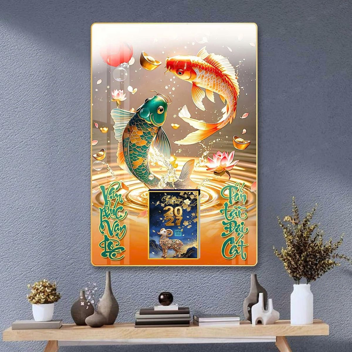 Lịch Gỗ Lamina Cao Cấp 40x60cm 2027 LM406_035 - Quà Tặng Ngân Hàng