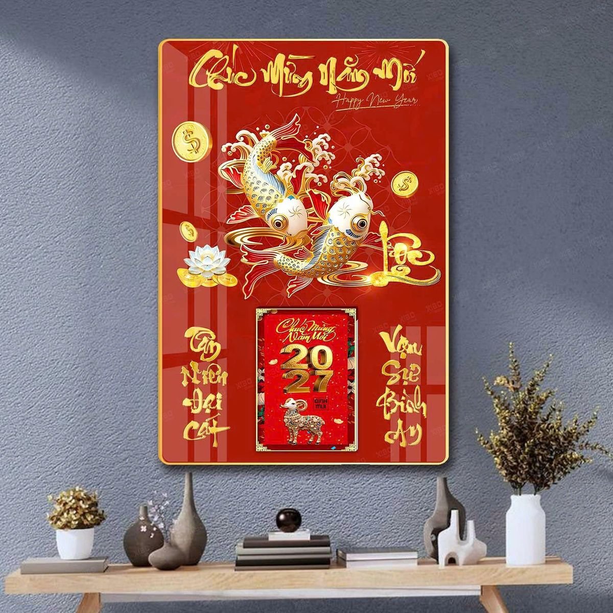 Lịch Gỗ Lamina Cao Cấp 40x60cm 2027 LM406_036 - Quà Tặng Ngân Hàng