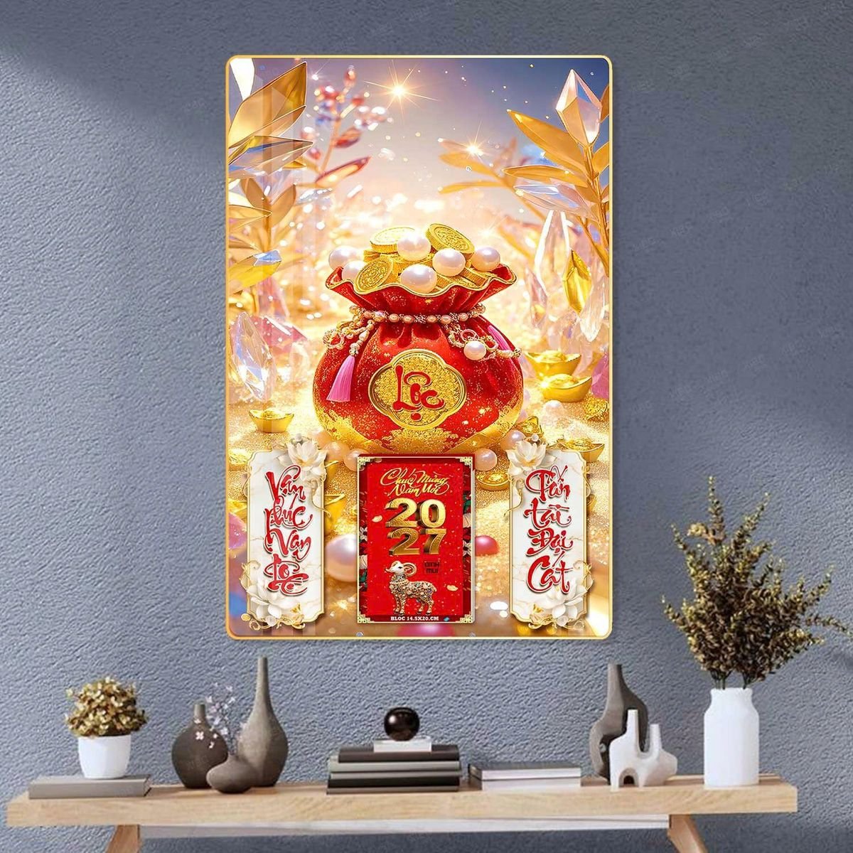 Lịch Gỗ Lamina Cao Cấp 40x60cm 2027 LM406_038 - Quà Tặng Ngân Hàng